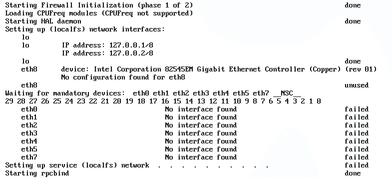 A cloned SLES waiting for devices while booting. A cloned SLES waiting for devices while booting.