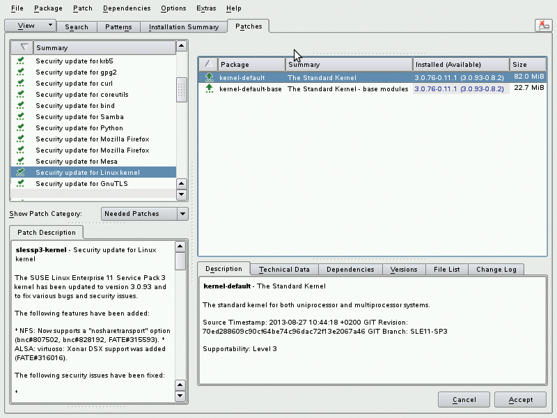 An enterprise distribution like SLE provides security patches as quickly as possible. An enterprise distribution like SLE provides security patches as quickly as possible.