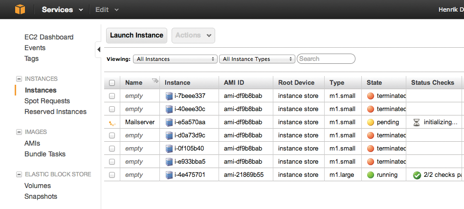 The web console: The Boto script starts new instances of an image. The web console: The Boto script starts new instances of an image.