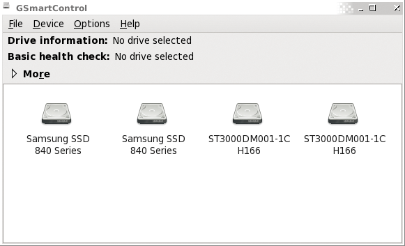 GSmartControl start screen. GSmartControl start screen.