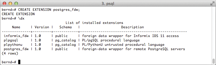 Adding a PostgreSQL FDW as a database extension. Adding a PostgreSQL FDW as a database extension.