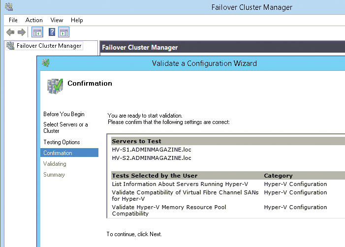 Testing the server for cluster installation before creating a cluster. Testing the server for cluster installation before creating a cluster.