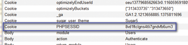 Session cookie and associated value. Session cookie and associated value.