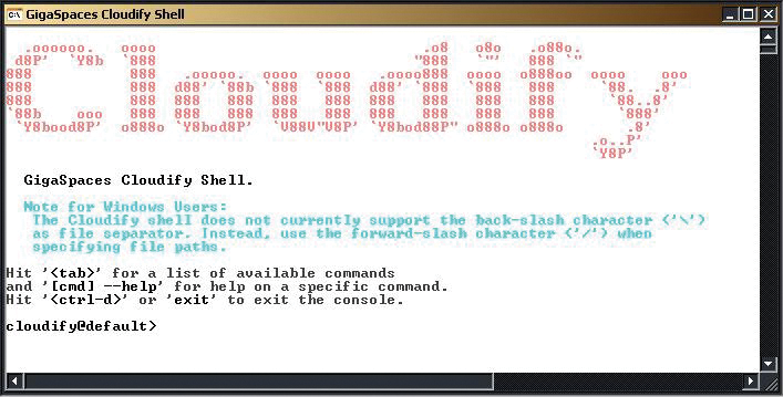 Using Cloudify shell, starting a local cloud is a breeze, although this is intended more as a demonstration and test object. Using Cloudify shell, starting a local cloud is a breeze, although this is intended more as a demonstration and test object.