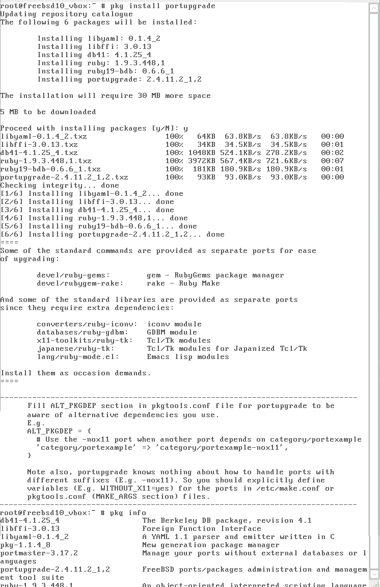 Installing the portupgrade tool with its dependencies. Installing the portupgrade tool with its dependencies.