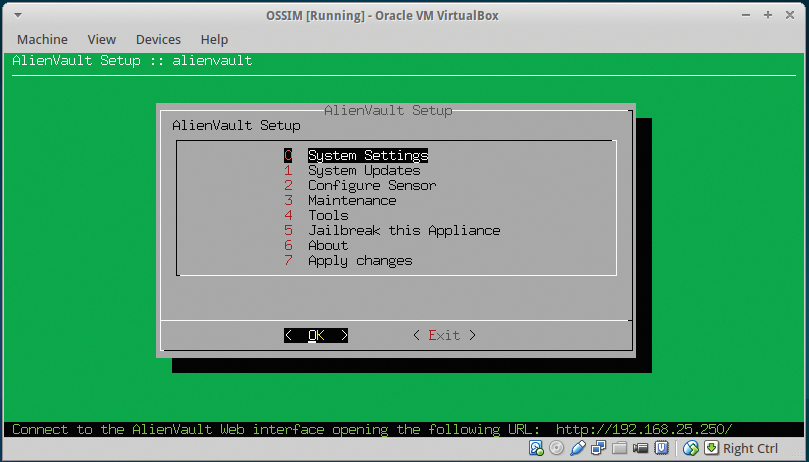 AlienVault setup. AlienVault setup.