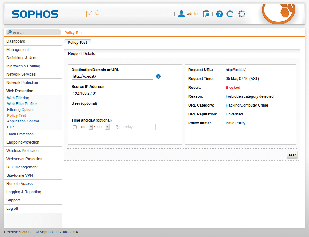 With the new policy tester, admins test the effect of content filters in advance in the context of devices, users, and time schedules. With the new policy tester, admins test the effect of content filters in advance in the context of devices, users, and time schedules.