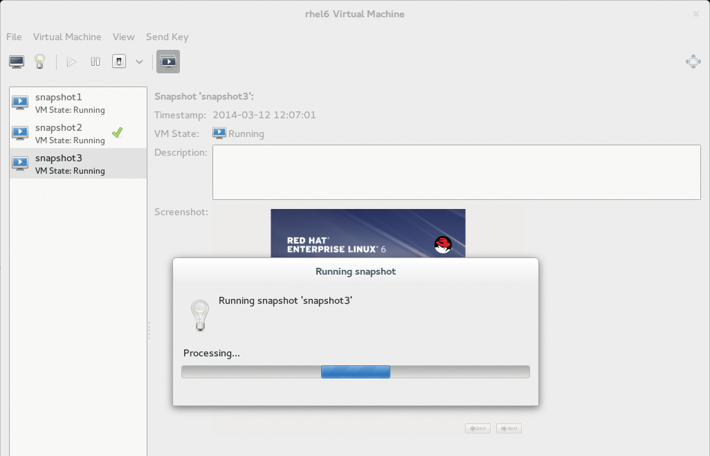 Restoring a snapshot. Restoring a snapshot.