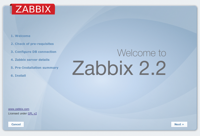 Zabbix provides a web-based installation wizard. Zabbix provides a web-based installation wizard.