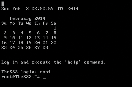 The TheSSS login screen tells you the time and date. The TheSSS login screen tells you the time and date.