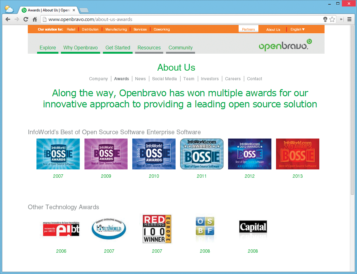 Openbravo consistently wins awards for the most innovative open source ERP software. Openbravo consistently wins awards for the most innovative open source ERP software.
