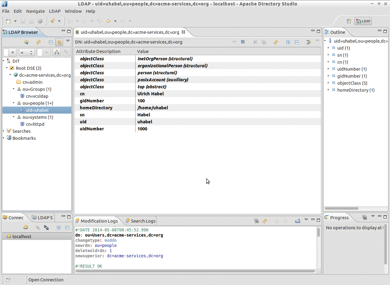 Graphical interface for LDAP: Apache Directory Studio. Graphical interface for LDAP: Apache Directory Studio.