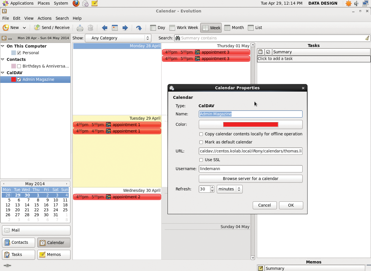 Evolution works – with some restrictions: Creating contacts does not work, but the calendar does. All told, not so many developers seem to be working on the Gnome groupware anymore. Evolution works – with some restrictions: Creating contacts does not work, but the calendar does. All told, not so many developers seem to be working on the Gnome groupware anymore.