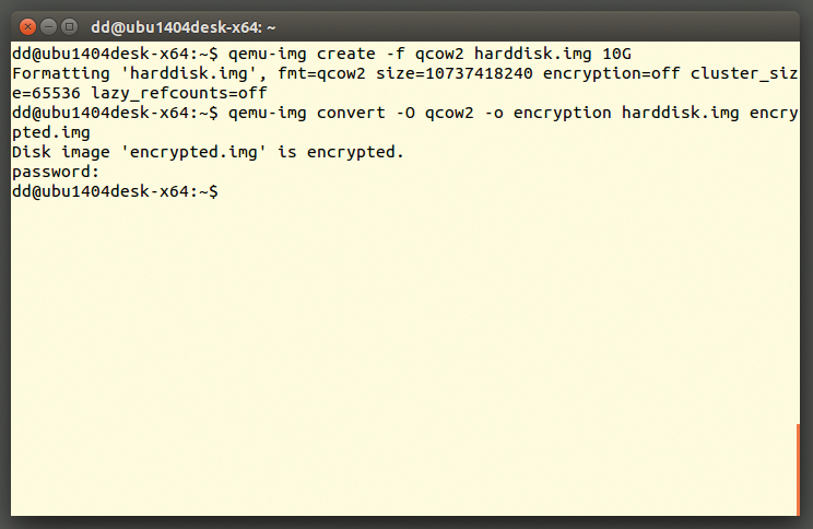 The qemu-img tool can convert existing images in qcow2 format to their encrypted counterparts. The guest does not notice this. The qemu-img tool can convert existing images in qcow2 format to their encrypted counterparts. The guest does not notice this.