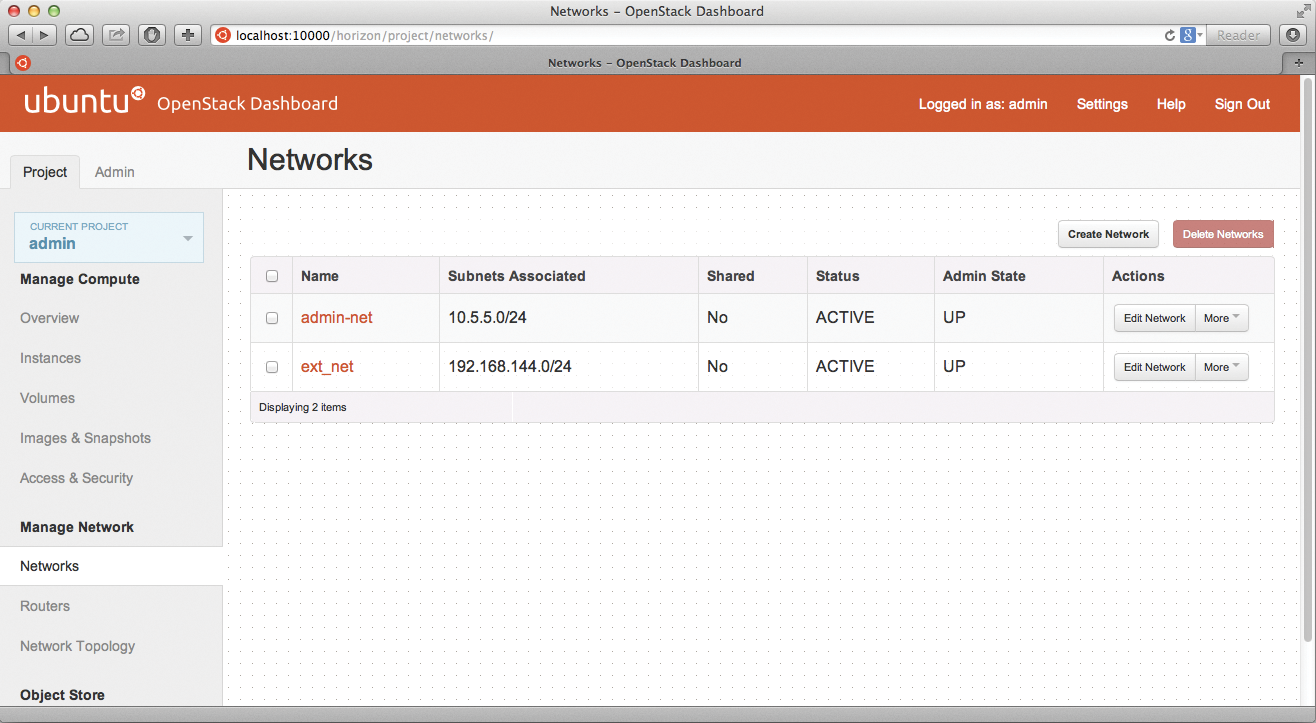 Configure the OpenStack environment from the dashboard. Configure the OpenStack environment from the dashboard.