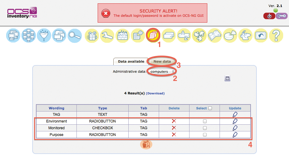 Creating the attributes to control the OpenNMS import. Creating the attributes to control the OpenNMS import.