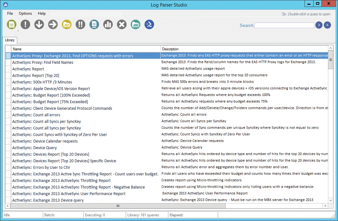 Log Parser Studio provides numerous queries for different use cases. Log Parser Studio provides numerous queries for different use cases.