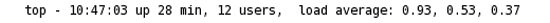 First line of output from Top while running an application. First line of output from Top while running an application.