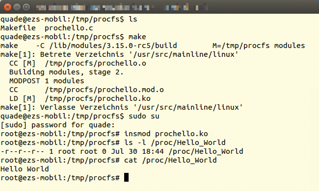 Generating and using the kernel module. Generating and using the kernel module.
