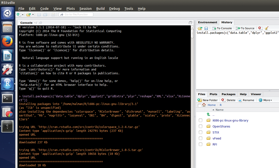 RStudio user interface. RStudio user interface.