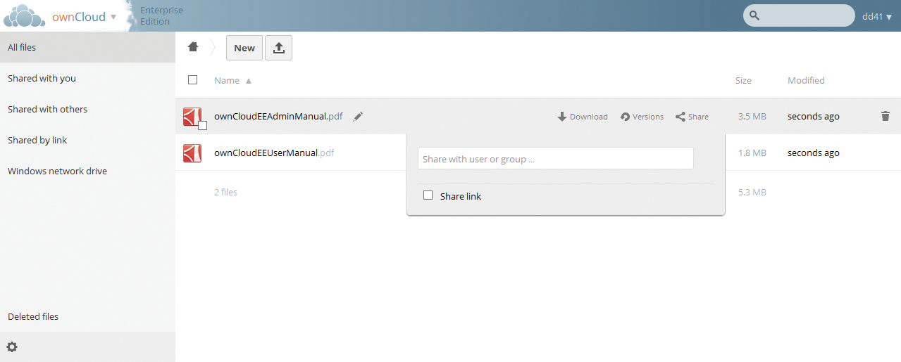 ownCloud – the Enterprise version is shown here – is adaptable to a wide variety of needs. ownCloud – the Enterprise version is shown here – is adaptable to a wide variety of needs.