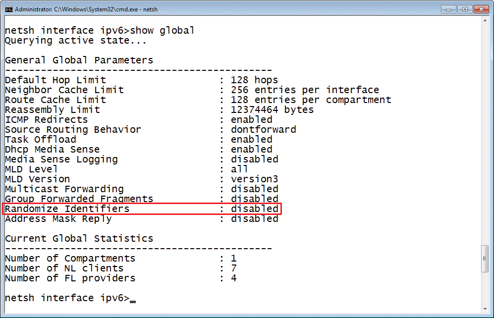 You can disable the randomization of interface IDs. You can disable the randomization of interface IDs.