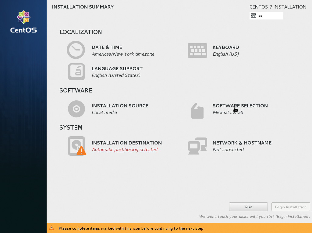 Installation summary. Installation summary.