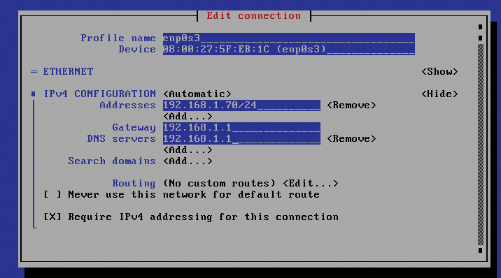 Network configuration. Network configuration.