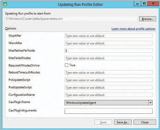 Saving the advanced options for CAU in an XML file facilitates setting up the service. Saving the advanced options for CAU in an XML file facilitates setting up the service.