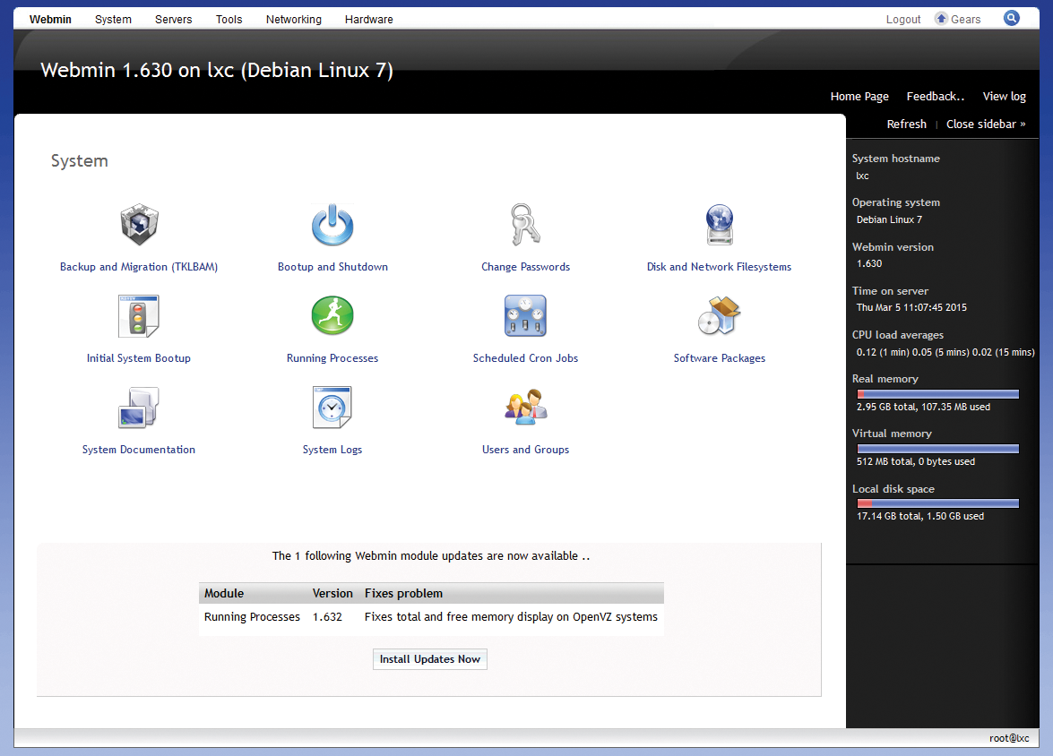 You can manage the TKL system and perform all administrative tasks through Webmin. You can manage the TKL system and perform all administrative tasks through Webmin.