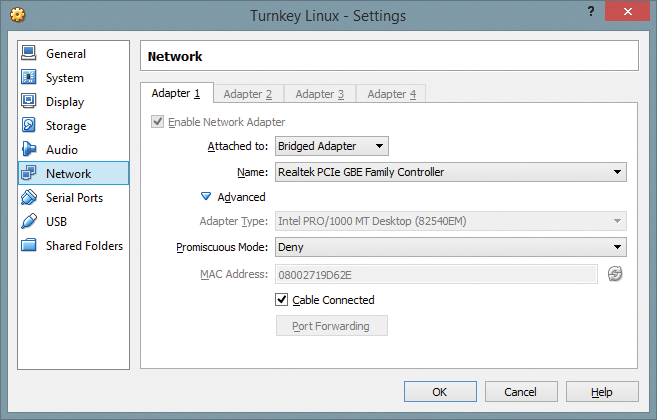 When using a VM environment such as VirtualBox, the correct network settings for network-wide access to the virtual appliance are essential. When using a VM environment such as VirtualBox, the correct network settings for network-wide access to the virtual appliance are essential.