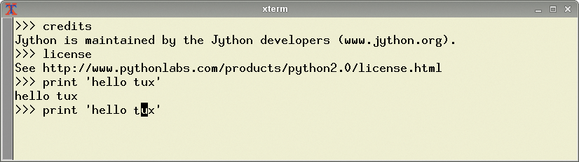 Thanks to Readline, the input from the previous command can be easily edited. Thanks to Readline, the input from the previous command can be easily edited.