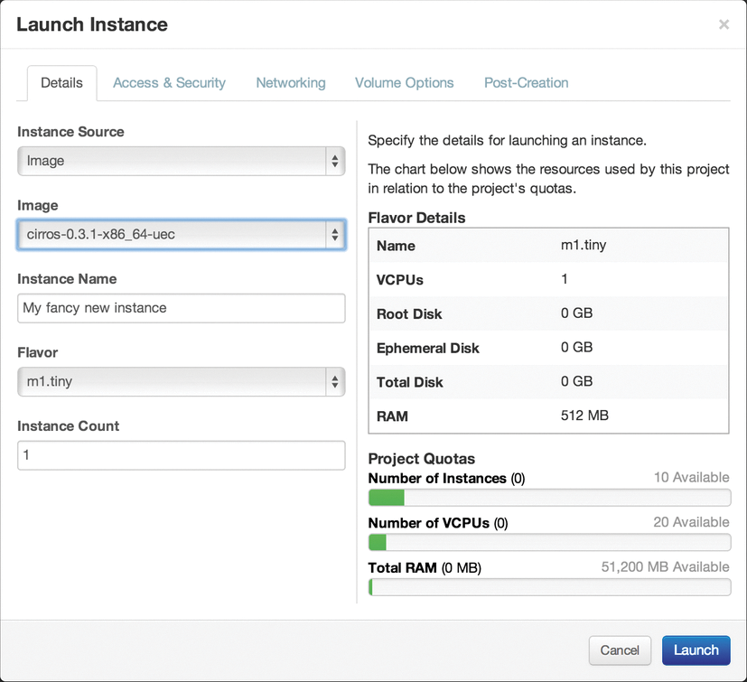 The legacy dialog for starting instances in Horizon really did look a little outmoded. The legacy dialog for starting instances in Horizon really did look a little outmoded.