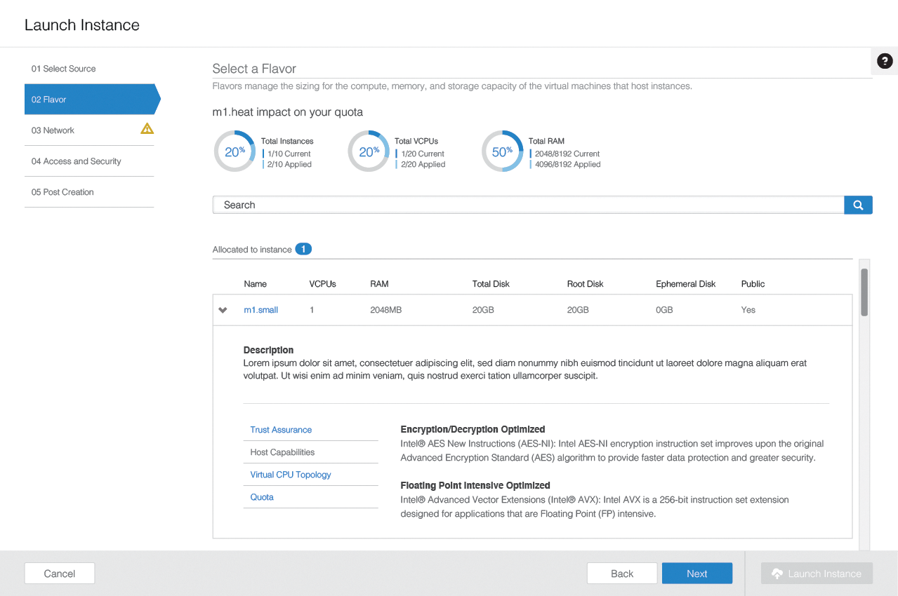 The new Launch Instance dialog is far more elegant and functional. The new Launch Instance dialog is far more elegant and functional.