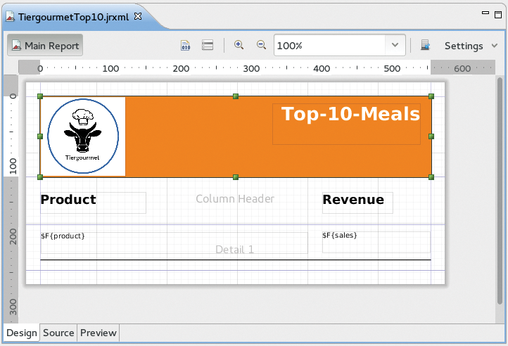 The finished design view of the top 10 list. The finished design view of the top 10 list.