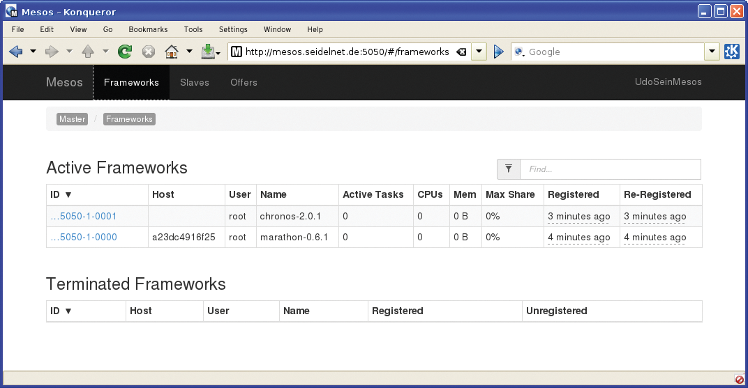 A narrow-gauge version of the Datacenter Operating System: Mesos with Marathon and Chronos. A narrow-gauge version of the Datacenter Operating System: Mesos with Marathon and Chronos.
