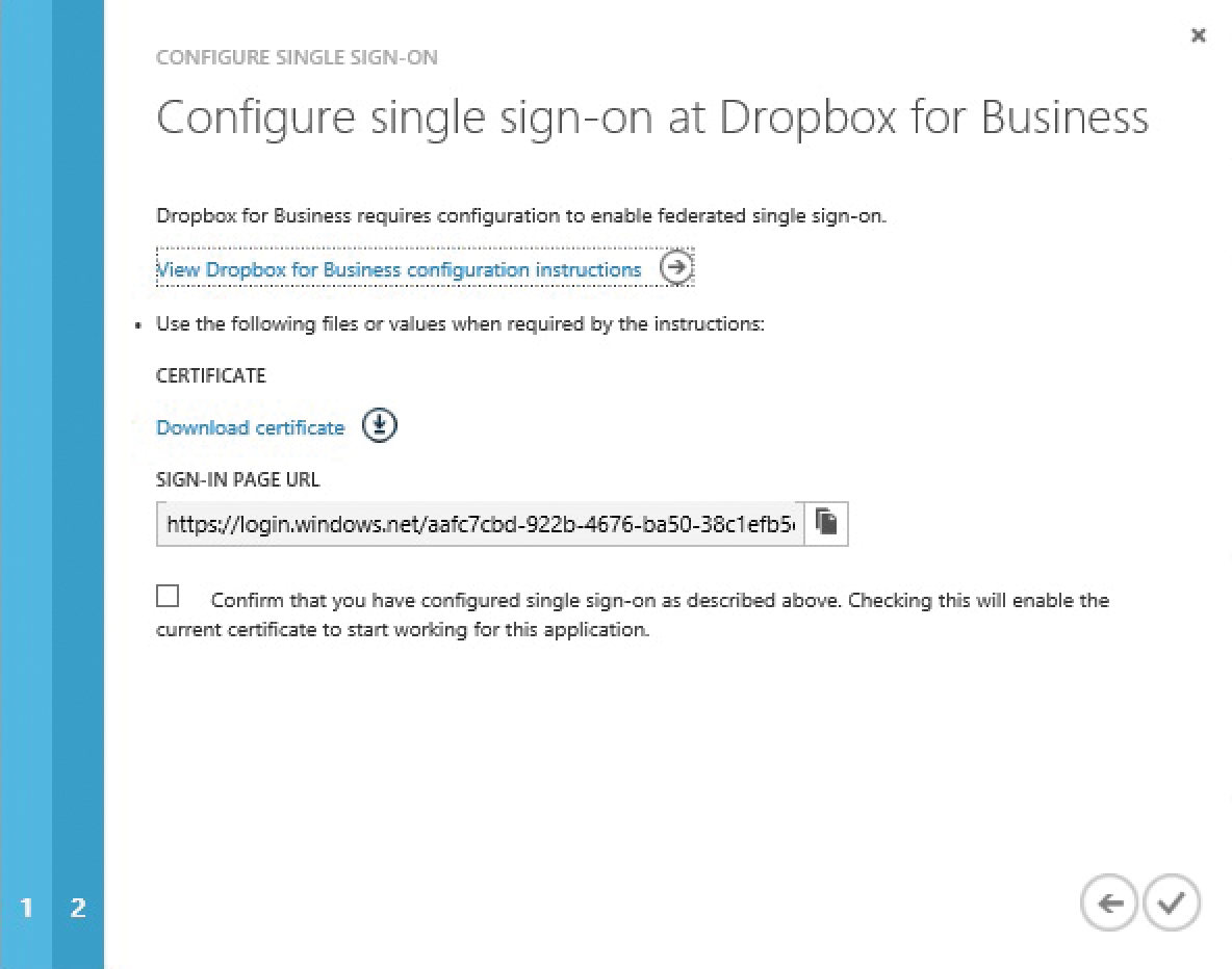 The login URLs and a certificate need to be replaced for federating applications with Azure AD. The login URLs and a certificate need to be replaced for federating applications with Azure AD.