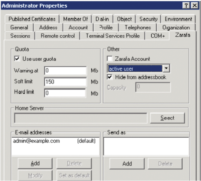 Scalix adds its own elements to the Windows management interface. Scalix adds its own elements to the Windows management interface.