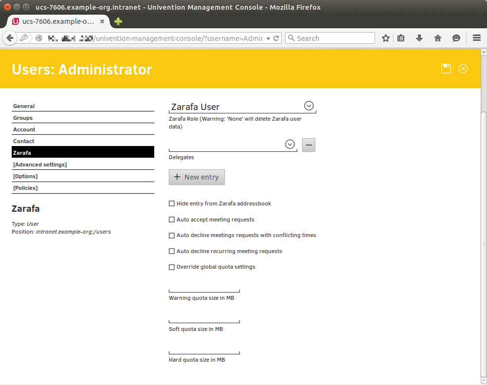 The UCS LDAP GUI makes it possible to manage LDAP and Zarafa users in a uniform environment. The UCS LDAP GUI makes it possible to manage LDAP and Zarafa users in a uniform environment.