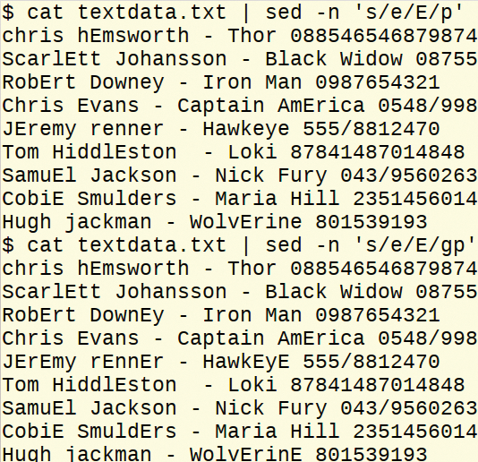 Using the "greedy" (g) option. Using the "greedy" (g) option.
