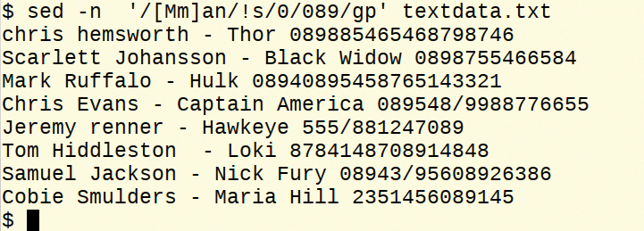 Excluding lines for the search-and-replace statement. Excluding lines for the search-and-replace statement.