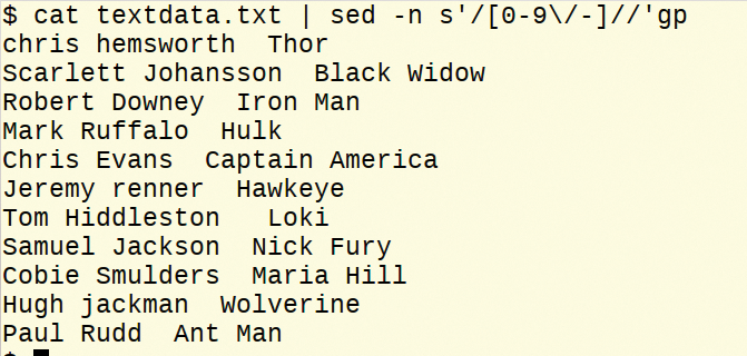 Deleting numbers and symbols from lines. Deleting numbers and symbols from lines.