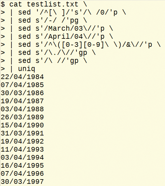 Formatting dates. Formatting dates.