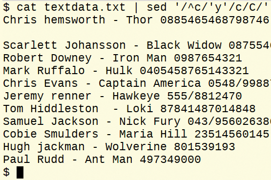 One-for-one character replacement. One-for-one character replacement.