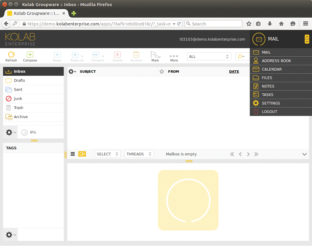The current online demo of Kolab does not really have anything in common with the Horde-based predecessors of previous years. The current online demo of Kolab does not really have anything in common with the Horde-based predecessors of previous years.
