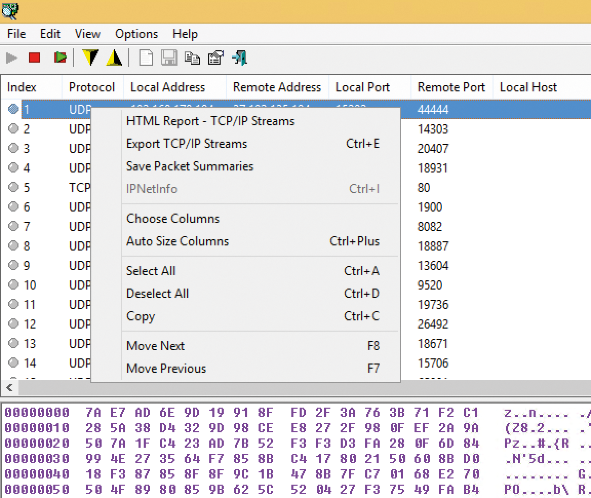 Select the data you wish to copy, and right click to access the context menu. Select the data you wish to copy, and right click to access the context menu.