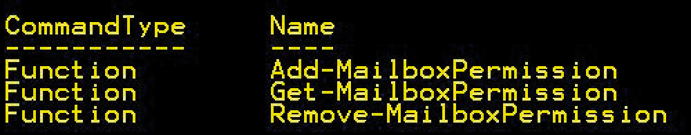 The three PowerShell commands for mailbox permissions are self-explanatory. The three PowerShell commands for mailbox permissions are self-explanatory.