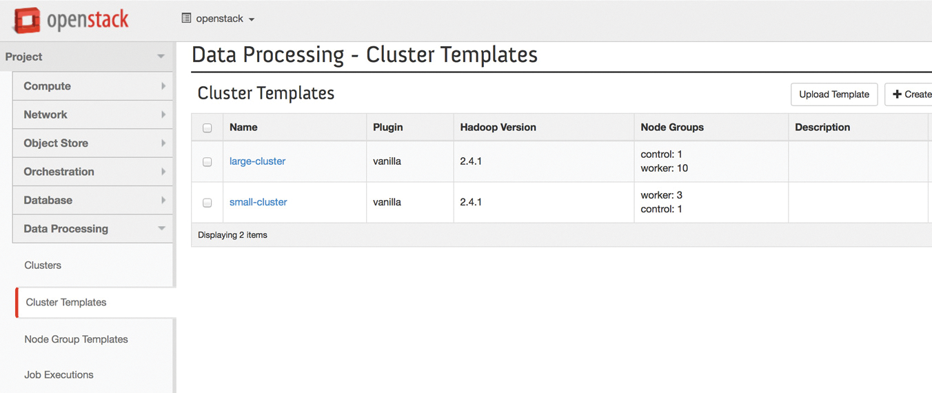 The levers for Sahara are hidden in the Data Processing menu item in the Horizon dashboard. The levers for Sahara are hidden in the Data Processing menu item in the Horizon dashboard.