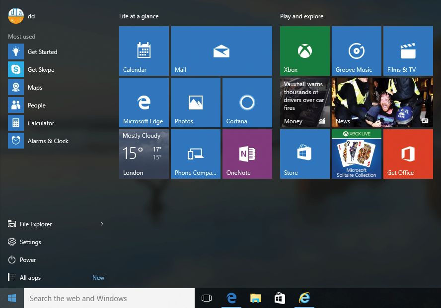 The redesigned Start menu in Windows 10 can be adapted virtually at will to the user's preferences. The redesigned Start menu in Windows 10 can be adapted virtually at will to the user's preferences.
