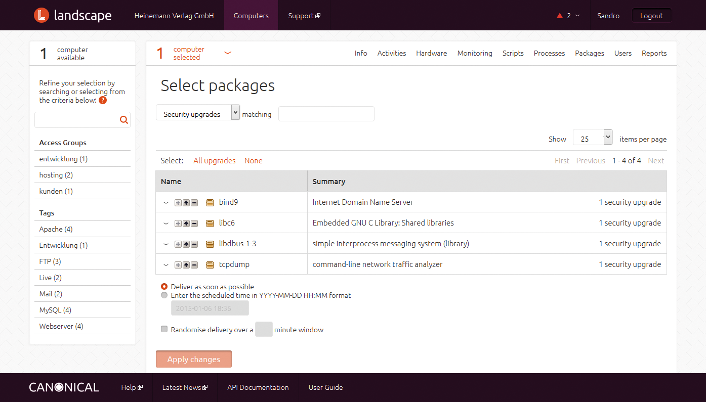 Overview of pending security updates. Overview of pending security updates.